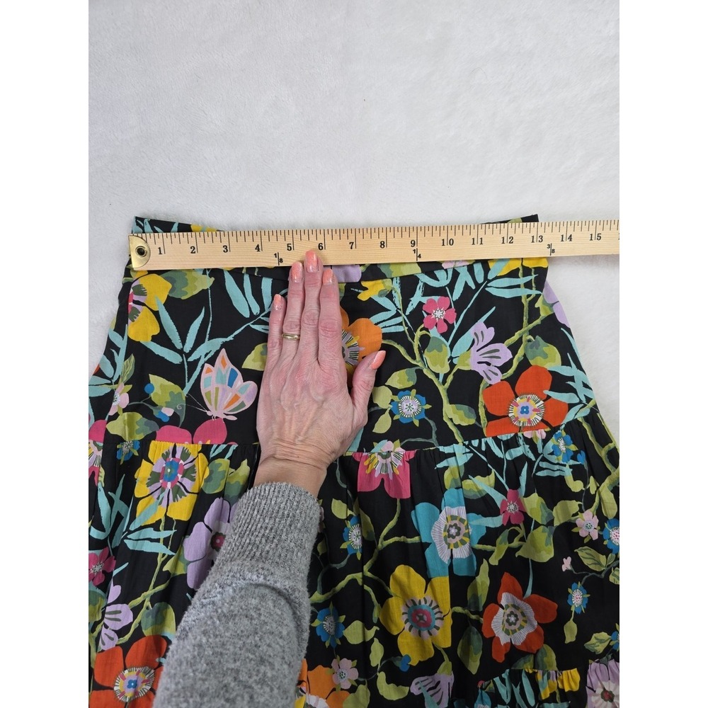 J Crew Tawna Pavilli Floral Midi Skirt 0 Multicolor Pleated Tiered Cottagecore - Picture 7 of 11